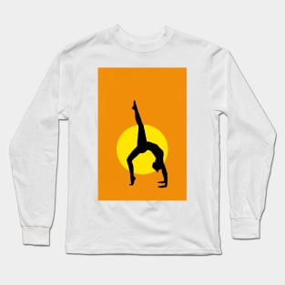 ArtStation66 - Chakrasana - The Wheel Yoga Pose Silhouette Design Long Sleeve T-Shirt